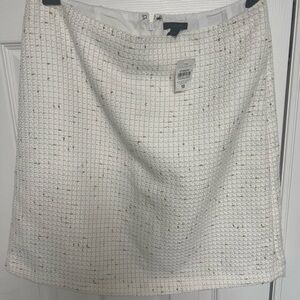 Ann Taylor Cream Pencil Skirt Knee-Length Work